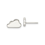 Sterling Silver Cloud Shaped Stud Earrings, Minimalist Whimsical Design for Women and Teens