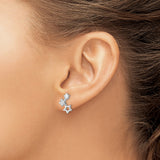 Sterling Silver Star Climber Earrings with Cubic Zirconia, Constellation-Inspired Design