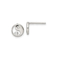 Sterling Silver Yin Yang Stud Earrings with Cubic Zirconia, Spiritual Symbol Jewelry