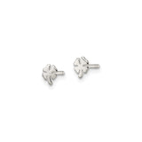 Sterling Silver Clover Stud Earrings with Open-Cut Four-Leaf Design, Celtic Lucky Symbol