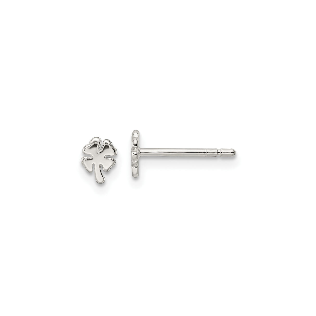 Sterling Silver Clover Stud Earrings with Open-Cut Four-Leaf Design, Celtic Lucky Symbol