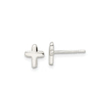 Sterling Silver Cross Pendant with Polished Latin Cross Charm and Geometric Style