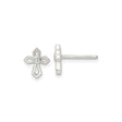 Sterling Silver Cross Pendant and Earrings Set with Cubic Zirconia, Bezel Set Religious Style