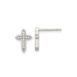 Sterling Silver Cross Pendant with Cubic Zirconia, Polished Finish, Unisex Religious Jewelry