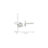 Sterling Silver Open Dove Stud Earrings With CZ Accent