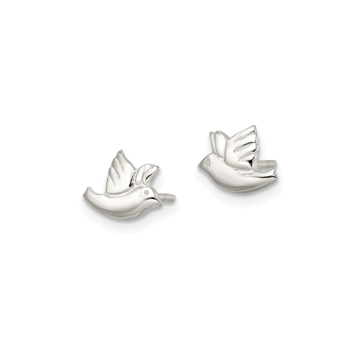 Sterling Silver Dove Earrings Religious Bird Studs