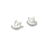 Sterling Silver Dove Earrings Religious Bird Studs