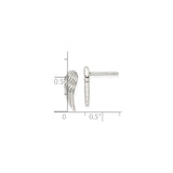 Sterling Silver Angel Wing Stud Earrings with Detailed Feather Design for Women
