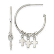 Sterling Silver Cross Pendant with Clean Line Design and Faith Accents for Men and Women