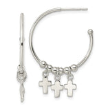 Sterling Silver Cross Pendant with Clean Line Design and Faith Accents for Men and Women
