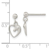 Sterling Silver Dangle Earrings with Horse Head in Open Heart Design, Equestrian Style for Women