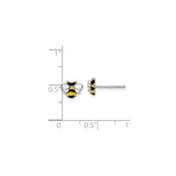 Sterling Silver Bee Stud Earrings with Black and Yellow Enamel, Nature Motif for Women