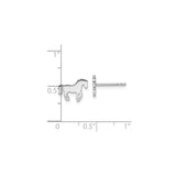 Sterling Silver Horse Stud Earrings with Sleek Silhouette Design for Women