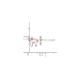 Sterling Silver Unicorn Stud Earrings With Pink Enamel