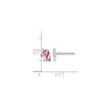 Sterling Silver Unicorn Stud Earrings Pink And White Enamel