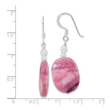 Sterling Silver Earrings with Agate, Quartz Accents, Boho Dangle Style for Women