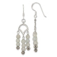 Sterling Silver Dangle Earrings with Gray Labradorite and Hematite, Multi-Strand Boho Drop Design