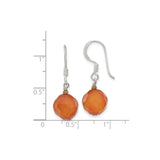 Sterling Silver Dangle Earrings with Faceted Orange Crystal Beads, Boho Style for Women