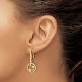 Sterling Silver Dangle Earrings with Cubic Zirconia, Circle, Star, and Teddy Bear Motifs