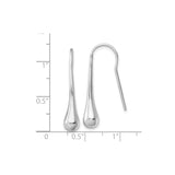 Sterling Silver Teardrop Dangle Earrings, Minimalist Polished Drop Design for Women