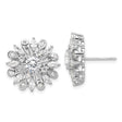 Sterling Silver Snowflake Stud Earrings with Cubic Zirconia, Marquise and Teardrop Accents