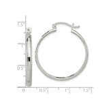 Sterling Silver Hoop Earrings with Faceted Hammered Finish, Lightweight Minimalist Design