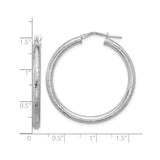 Sterling Silver Hoop Earrings, Large Round Textured Glitter Finish, Lightweight Statement Style