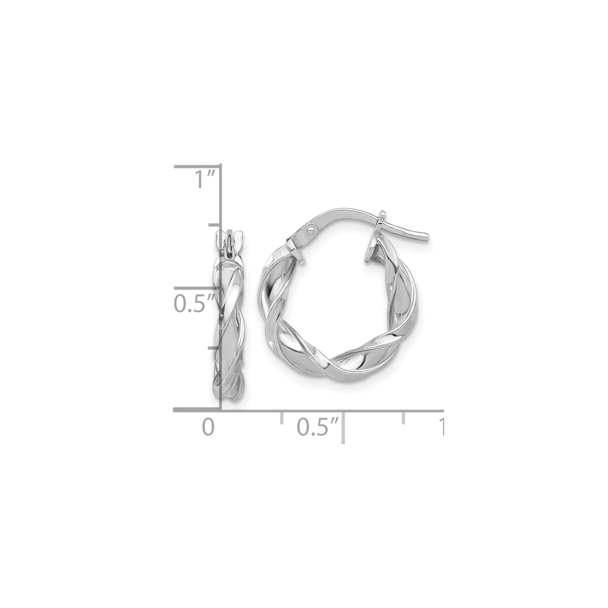 Sterling Silver Twisted Hoop Earrings with Polished Braid Design, Lightweight Interwoven Style