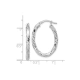 Sterling Silver Twisted Hoop Earrings with Hammered Texture, Oval Statement Design