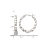 Sterling Silver Hoop Earrings with Graduated Polished Beads, Classic Round Minimalist Design