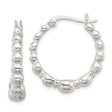 Sterling Silver Hoop Earrings with Graduated Polished Beads, Classic Round Minimalist Design