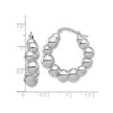 Sterling Silver Beaded Hoop Earrings, Rounded Bubble Hoops with High Polish Finish