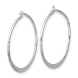 Sterling Silver Hoop Earrings with Textured Hammered Finish, Lightweight Medium Round Style