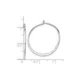 Sterling Silver Hoop Earrings with Textured Hammered Finish, Lightweight Medium Round Style