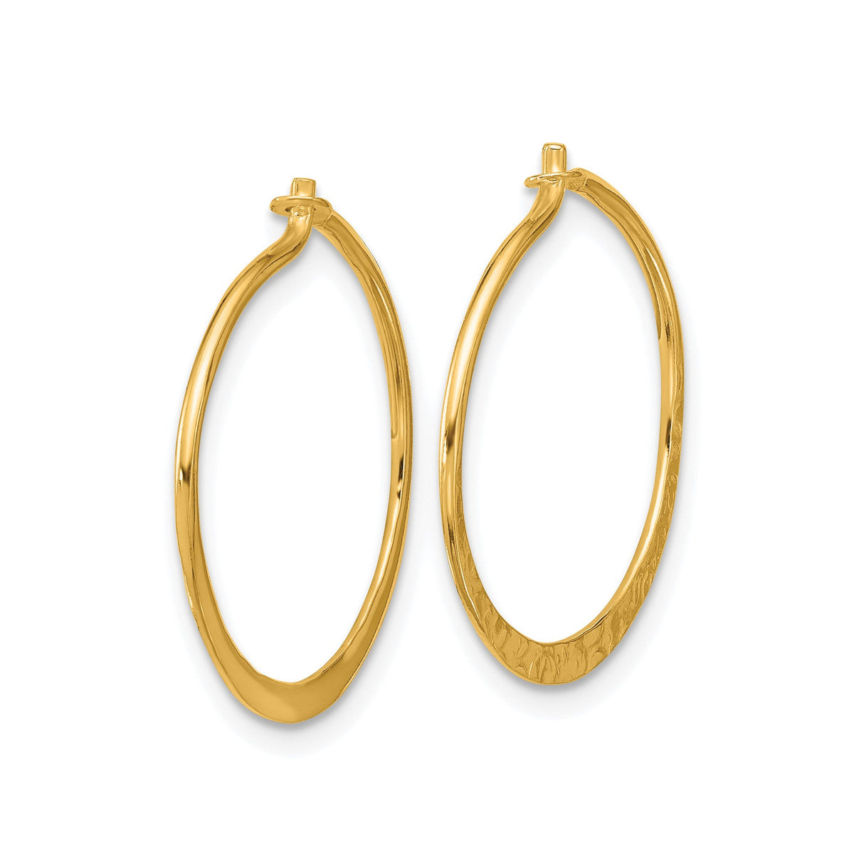 Sterling Silver Gold Plated Hoop Earrings, Hammered Texture, Modern Minimalist Design