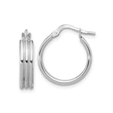 Sterling Silver Triple Hoop Earrings with Polished Finish and Layered Design