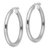 Sterling Silver Hoop Earrings with Grooved Ridged Design and Polished Finish