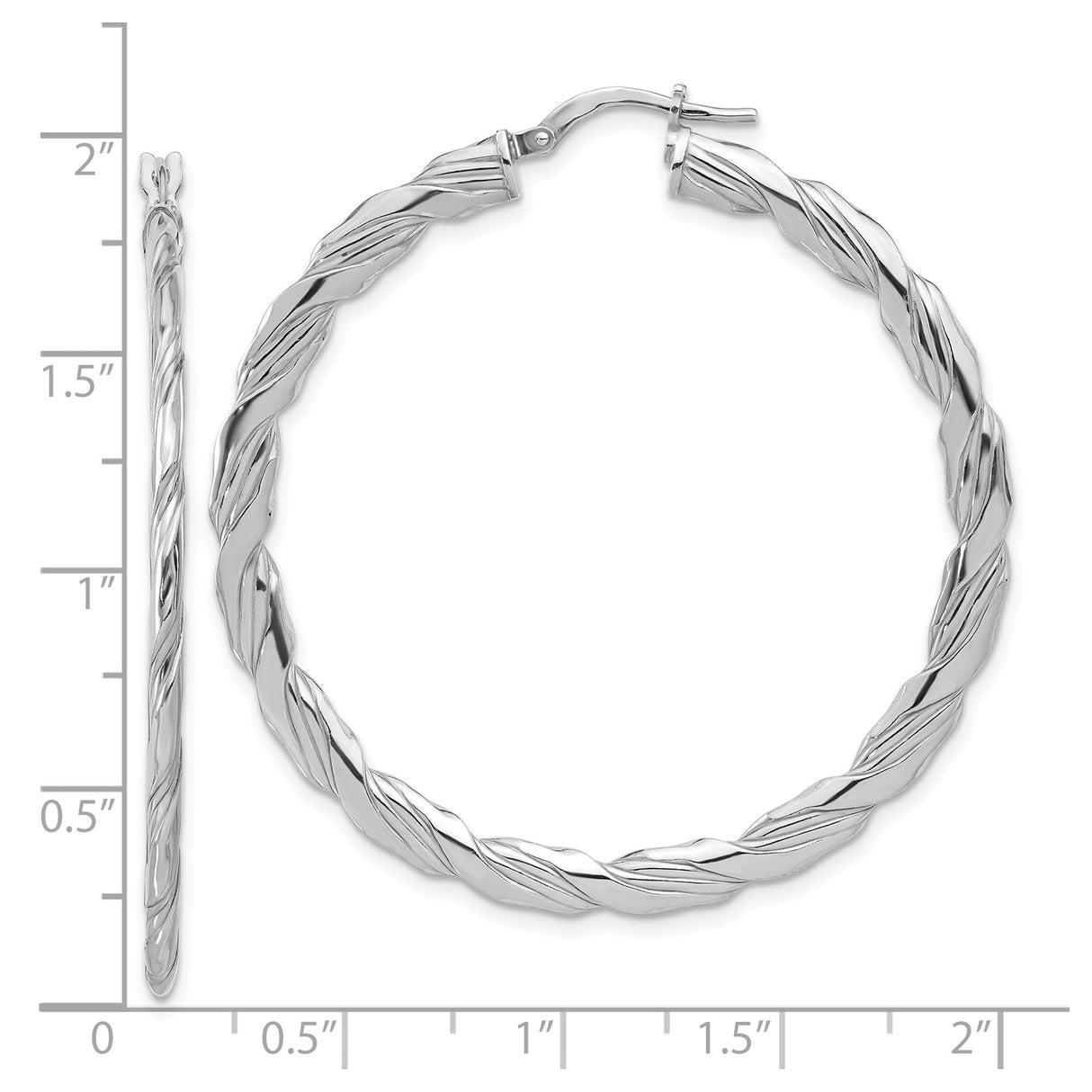 Sterling Silver Hoop Earrings, Twisted Polished Texture, Lightweight Minimalist Design for Women