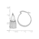 Sterling Silver Twisted Hoop Earrings with Polished Wave Texture, Lightweight Sculptural Design