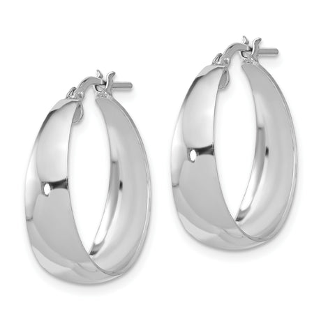 Sterling Silver Hoop Earrings with Tapered Sleek Design and Polished Finish