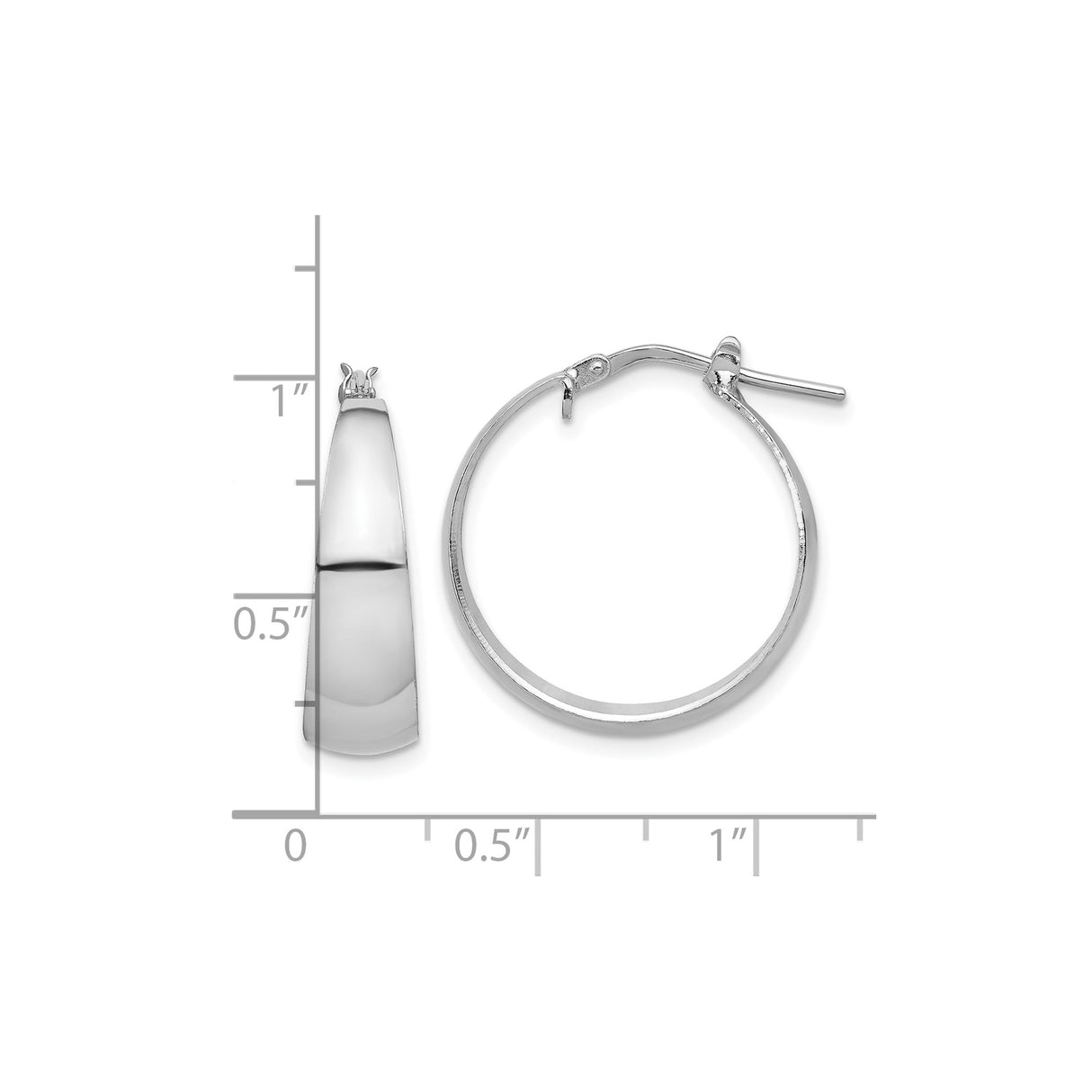 Sterling Silver Hoop Earrings with Tapered Sleek Design and Polished Finish