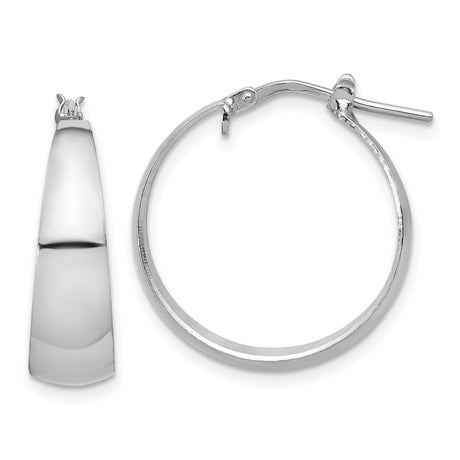 Sterling Silver Hoop Earrings with Tapered Sleek Design and Polished Finish