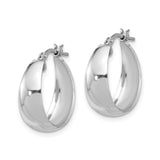 Sterling Silver Hoop Earrings, Polished Round Design, Minimalist Lightweight Style for Women