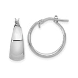 Sterling Silver Hoop Earrings, Polished Round Design, Minimalist Lightweight Style for Women