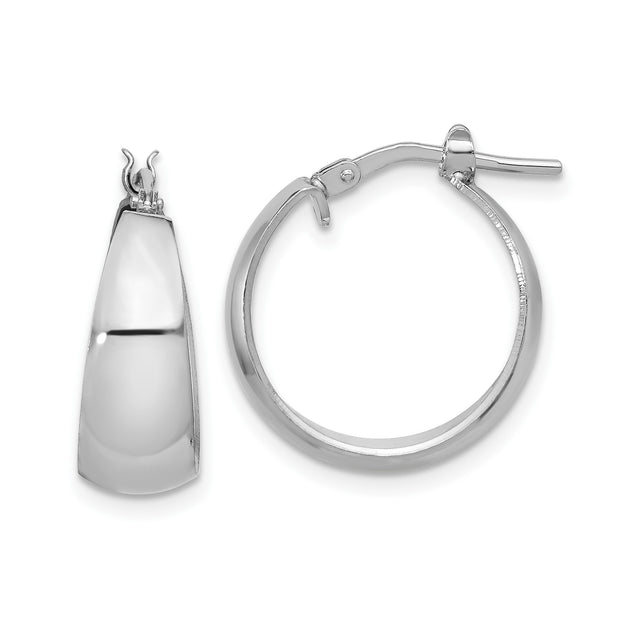 Sterling Silver Hoop Earrings, Polished Round Design, Minimalist Lightweight Style for Women