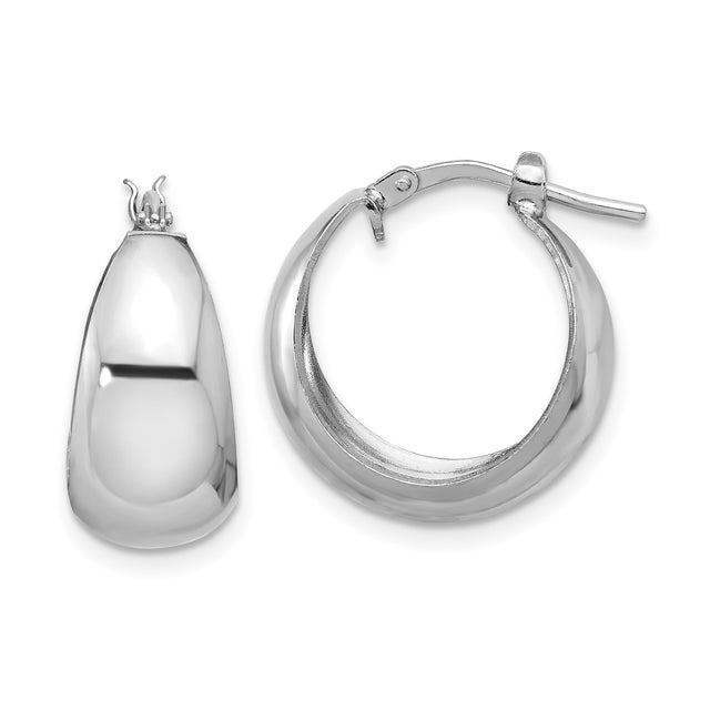 Sterling Silver Teardrop Hoop Earrings with Hinged Closure, Lightweight Minimalist Design