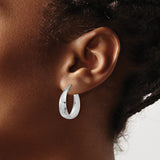 Sterling Silver Hoop Earrings with Hammered Finish, Textured Lightweight Round Design for Women