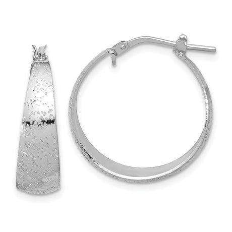 Sterling Silver Hoop Earrings with Hammered Finish, Textured Lightweight Round Design for Women