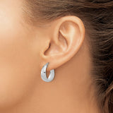 Sterling Silver Hoop Earrings, Textured Round Design with Subtle Hammered Finish