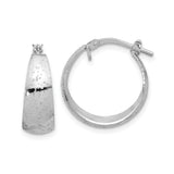 Sterling Silver Hoop Earrings, Textured Round Design with Subtle Hammered Finish